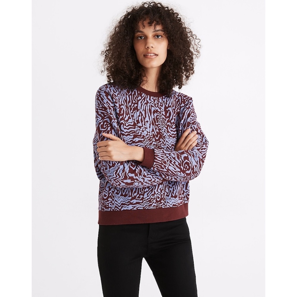 Madewell (Re)sourced Cotton Oversized Sweatshirt in Tigerized Print Animal Print